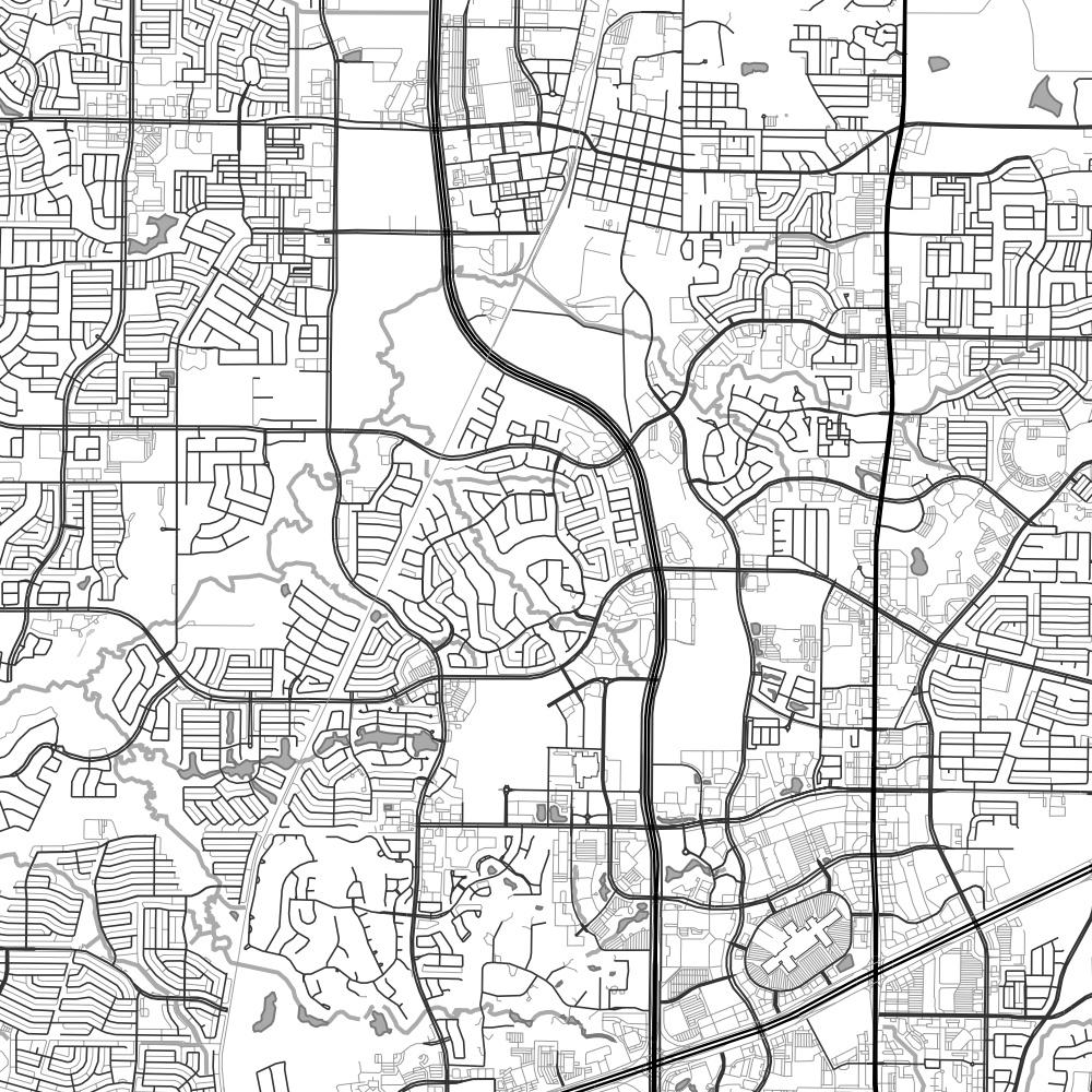 Frisco - Texas Classic Map Print