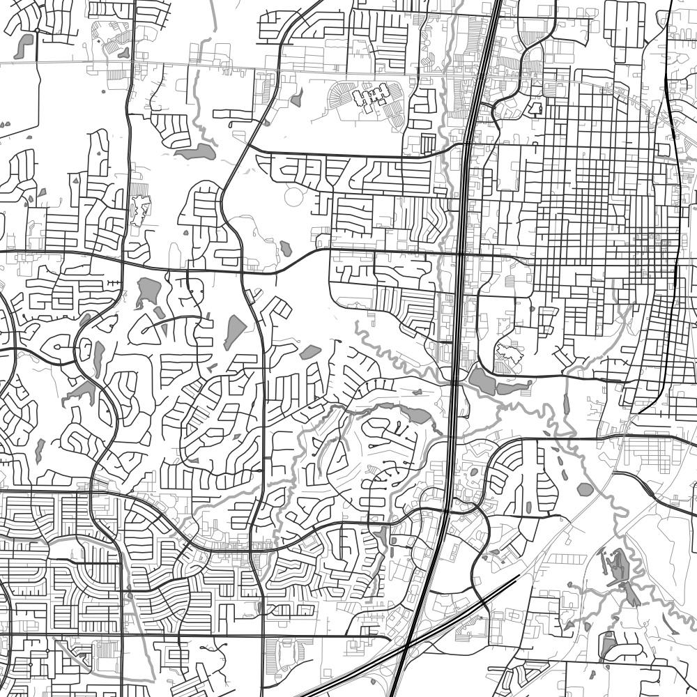 McKinney - Texas Map Print in Classic