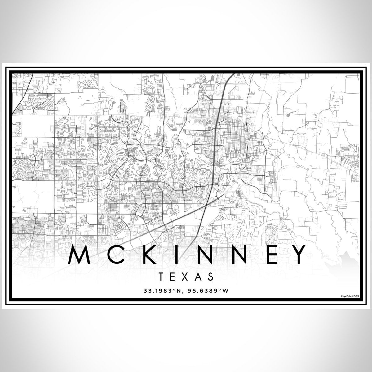 McKinney - Texas Map Print in Classic