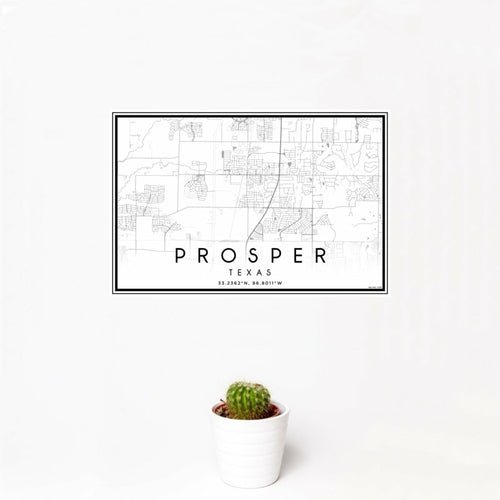 Prosper - Texas Map Print in Classic